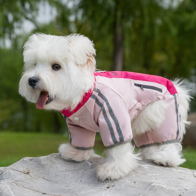Autumn And Winter Dog Clothing Small And Medium Sized Dog West Highland Bichon Frise Down Jacket With Fleece For Warmth, Pet Four Legged Cotton Jacket