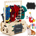 Dog Storage Organizer Wooden Closet Toy Clothes Rack Hangers 20in