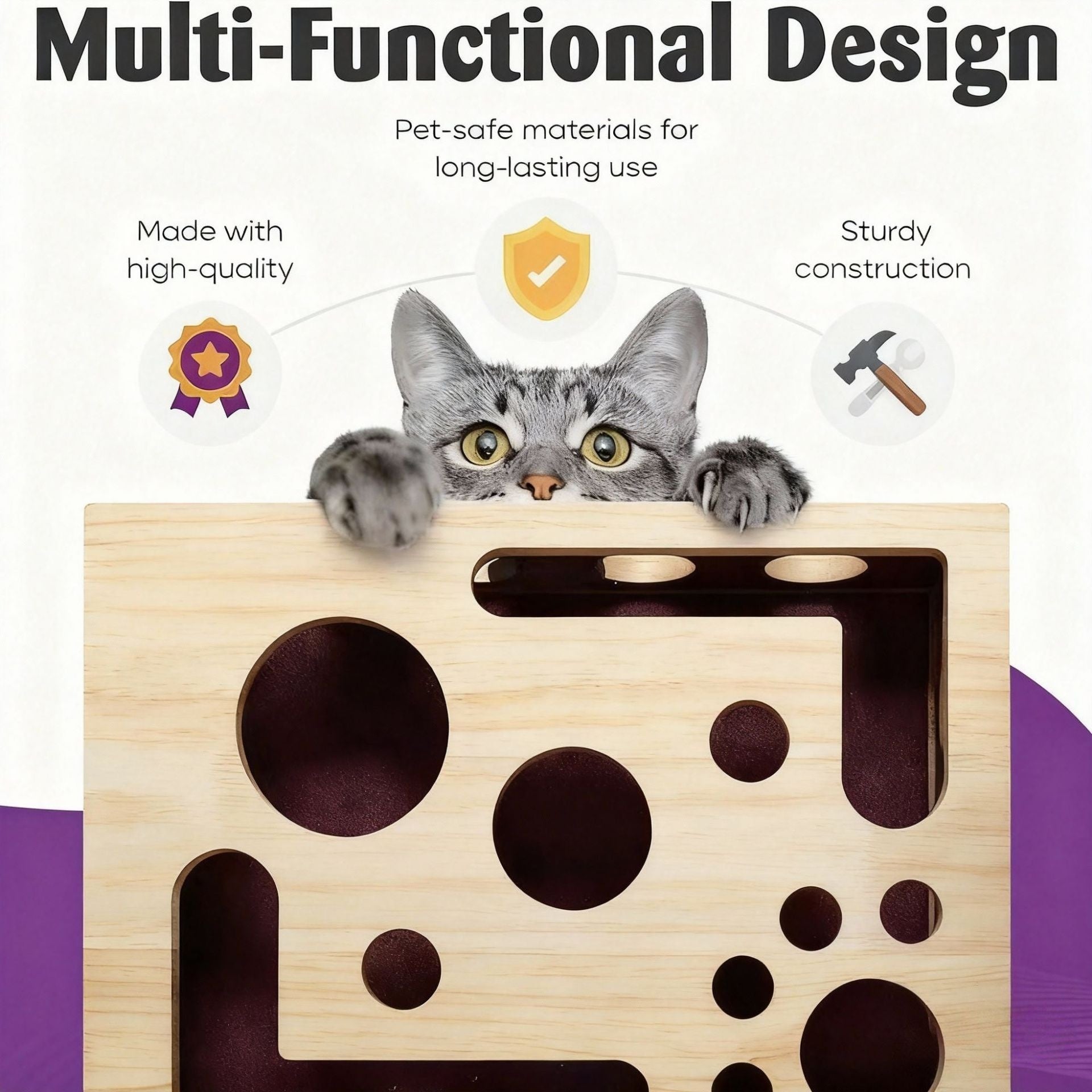 Entertainment And Scratching Combo Tautaus Solid Wood Maze