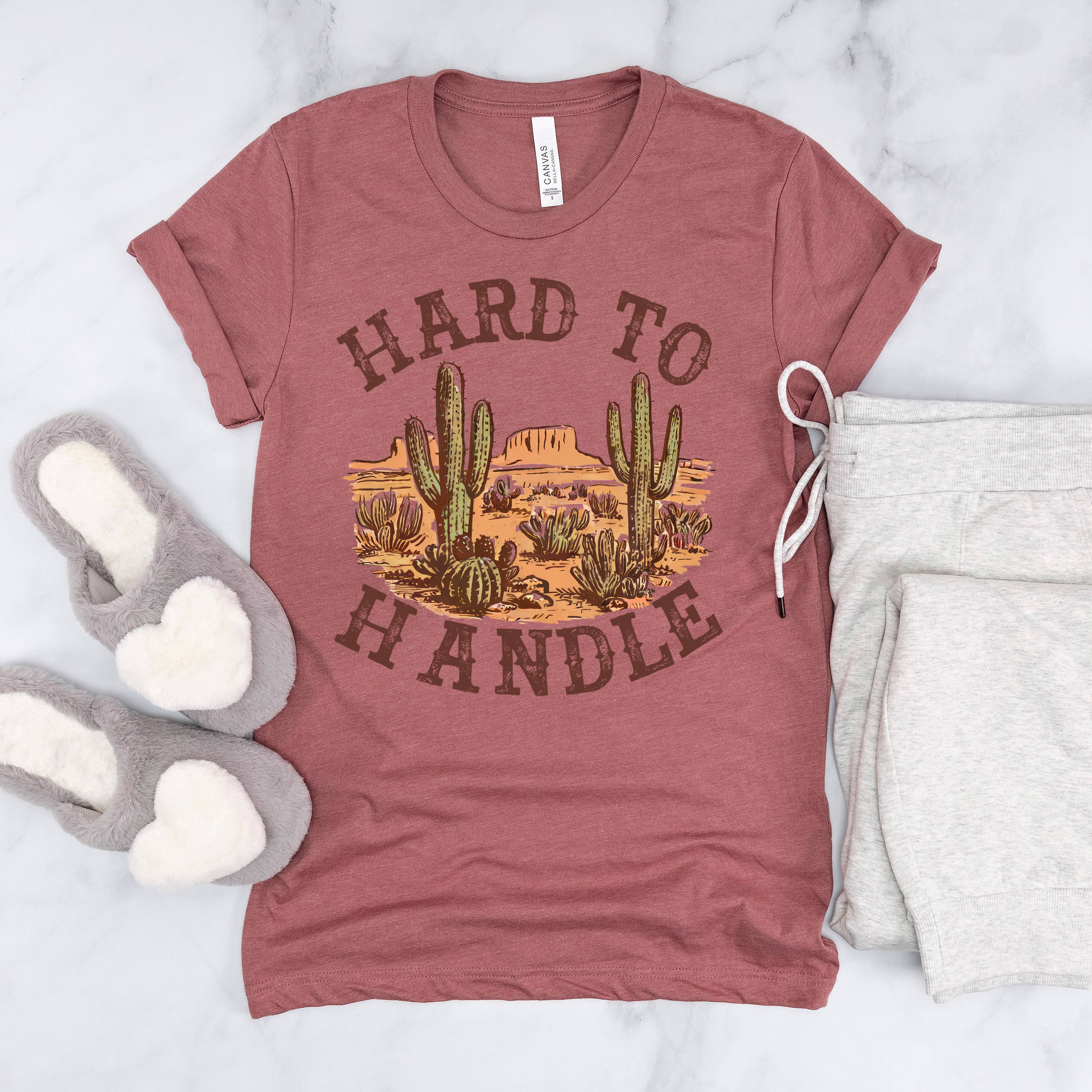 Graphic Tees Western - Hard to Handle Distressed Cactus Tee | Soft Cotton