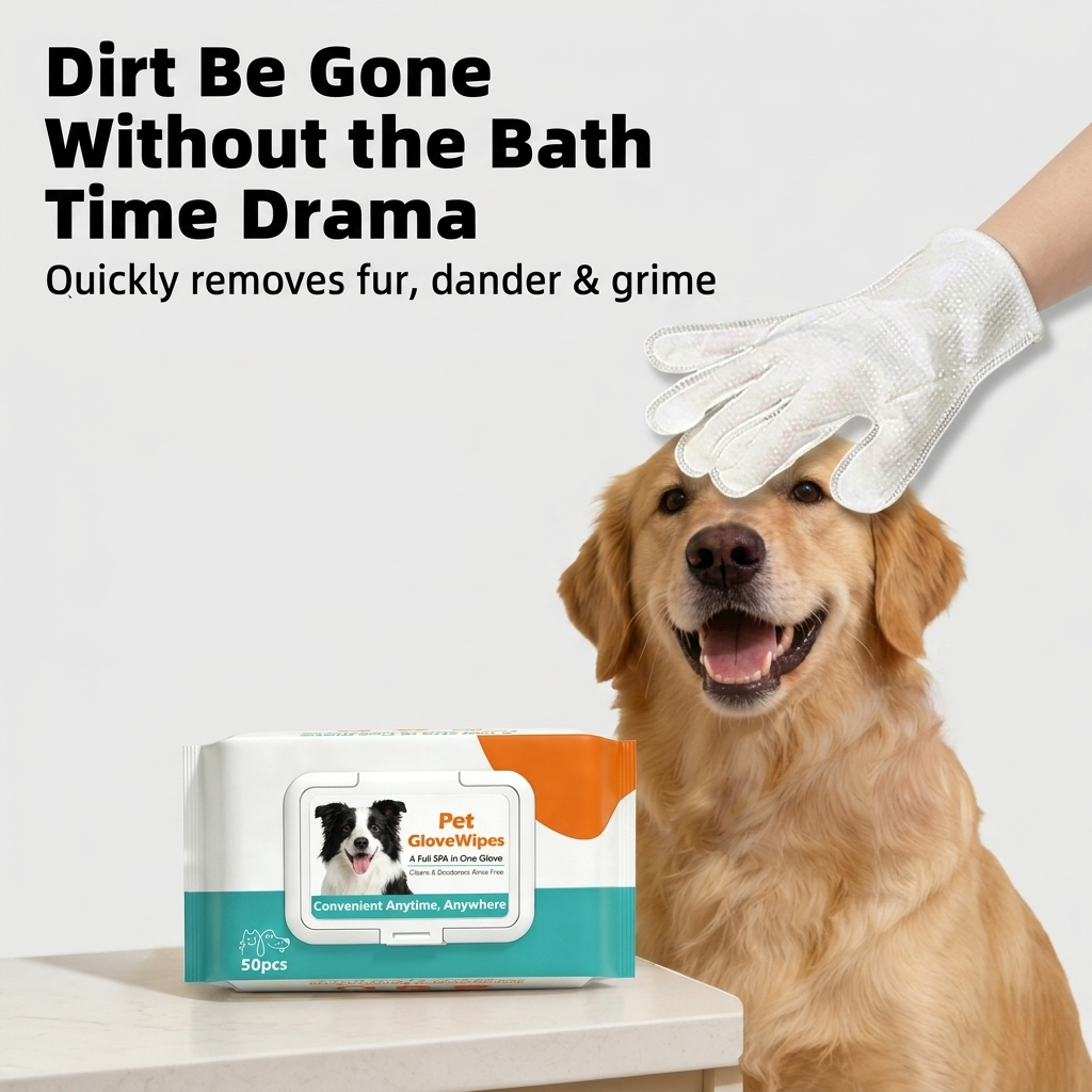 Waterless Pet Cleaning Grooming Gloves