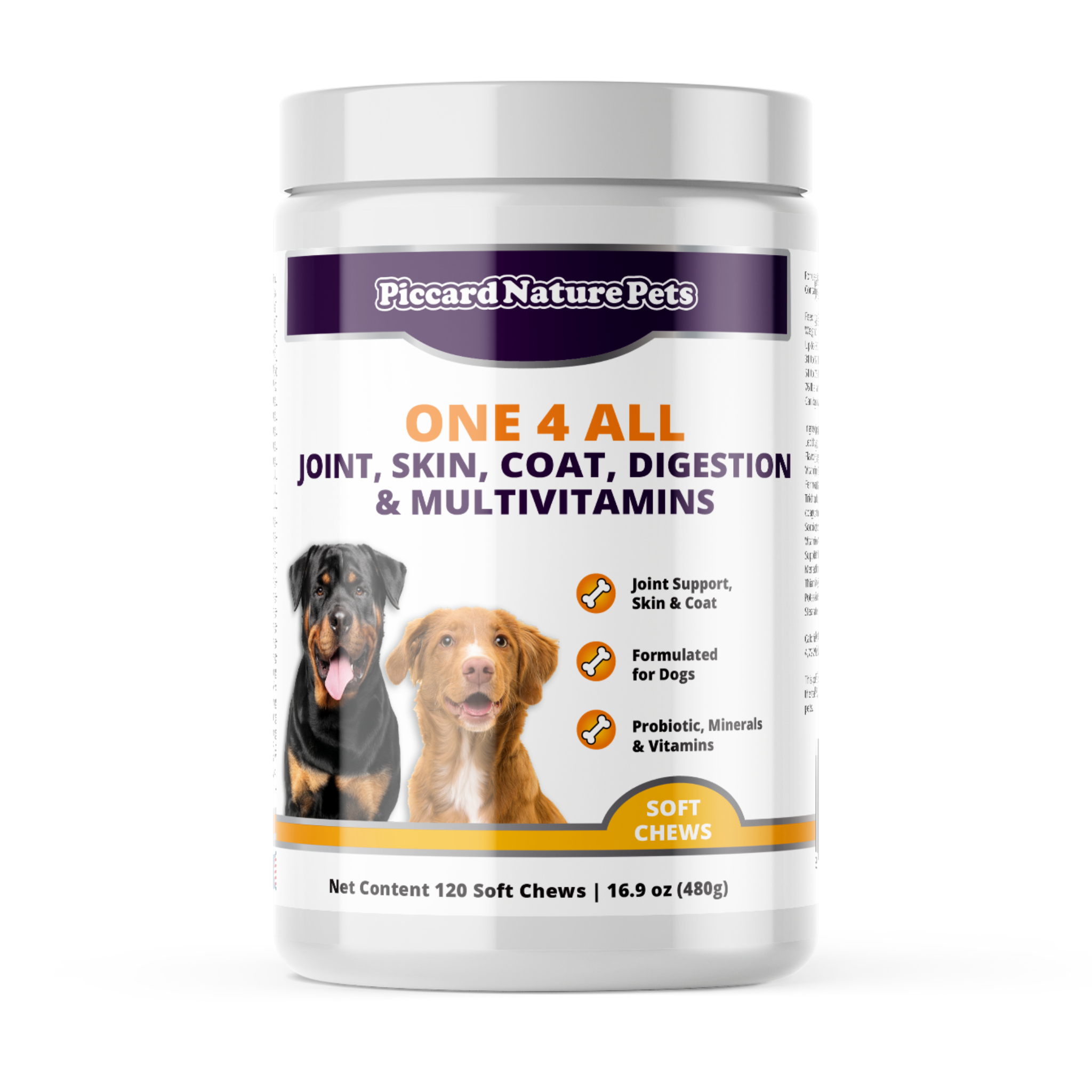 PiccardNaturePets One 4 All Dog Supplement 120 Count Soft Chews