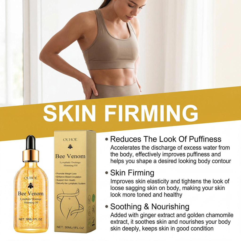 Bee Venom Slimming Oil Lymphatic Drainage Weight Loss Body Firming Tightening Hydrating Fat Burning Anti Cellulite Massage Oil