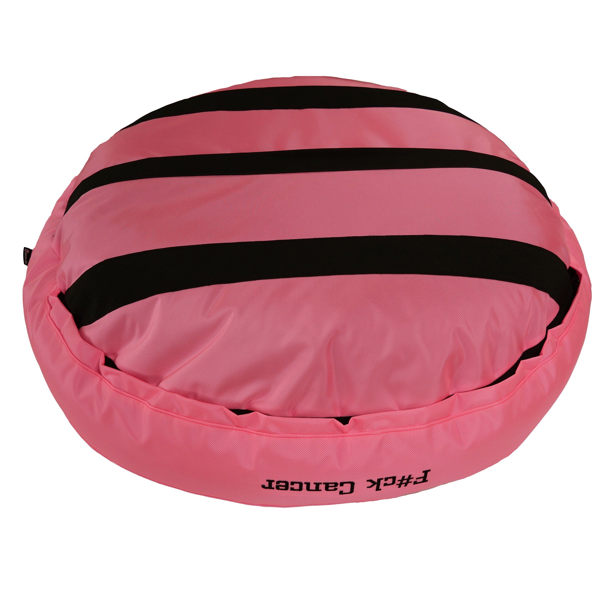 Dog Bed - Round Bolstered Armor™ 'F#ck Cancer'