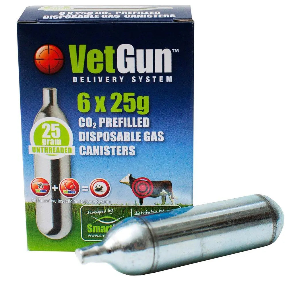 AgriLabs VetGun CO2 Cartridges 25g 6-Pack for VetGun Livestock Cartridges