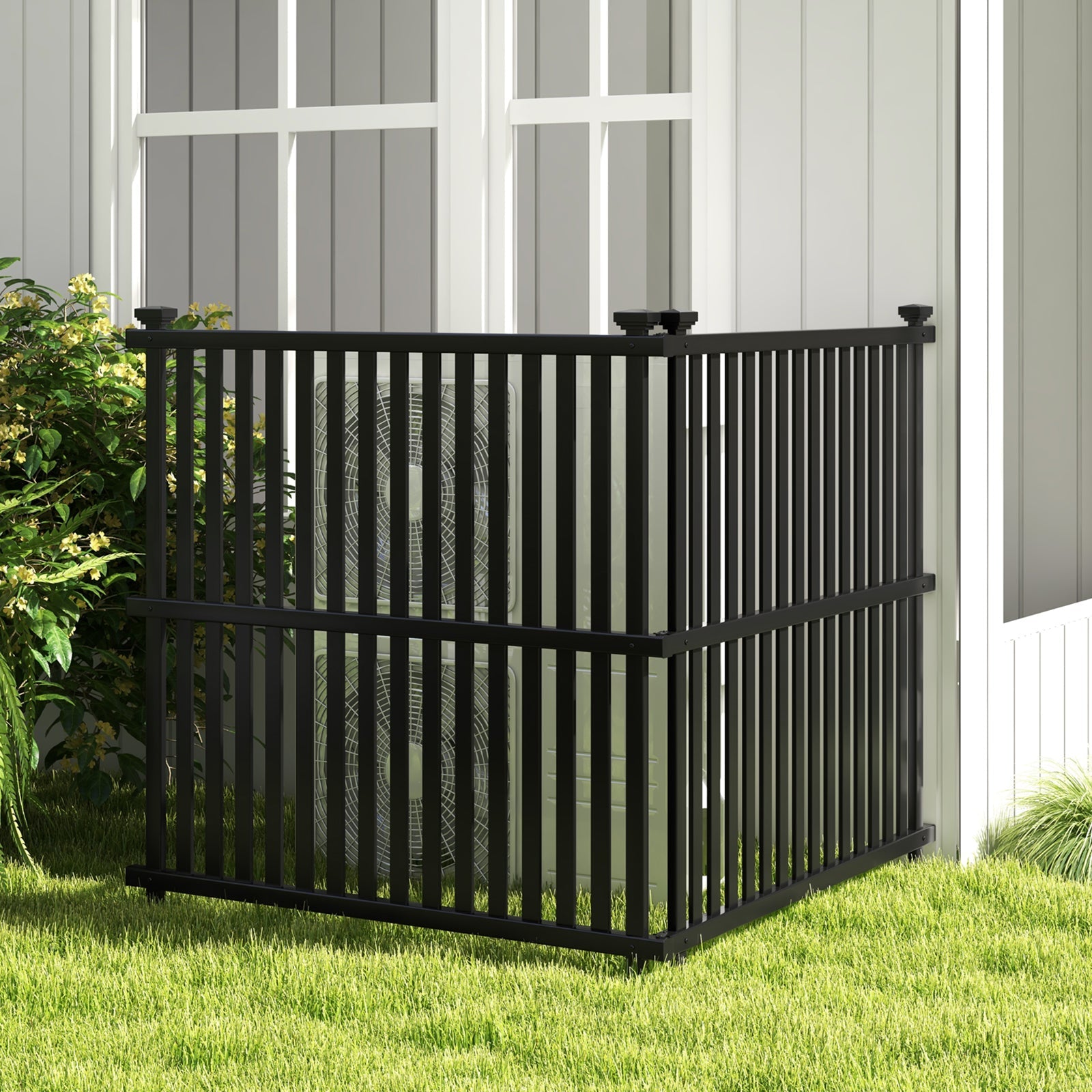 Air Conditioner Fence Panel with Metal Ground Stakes for Outside