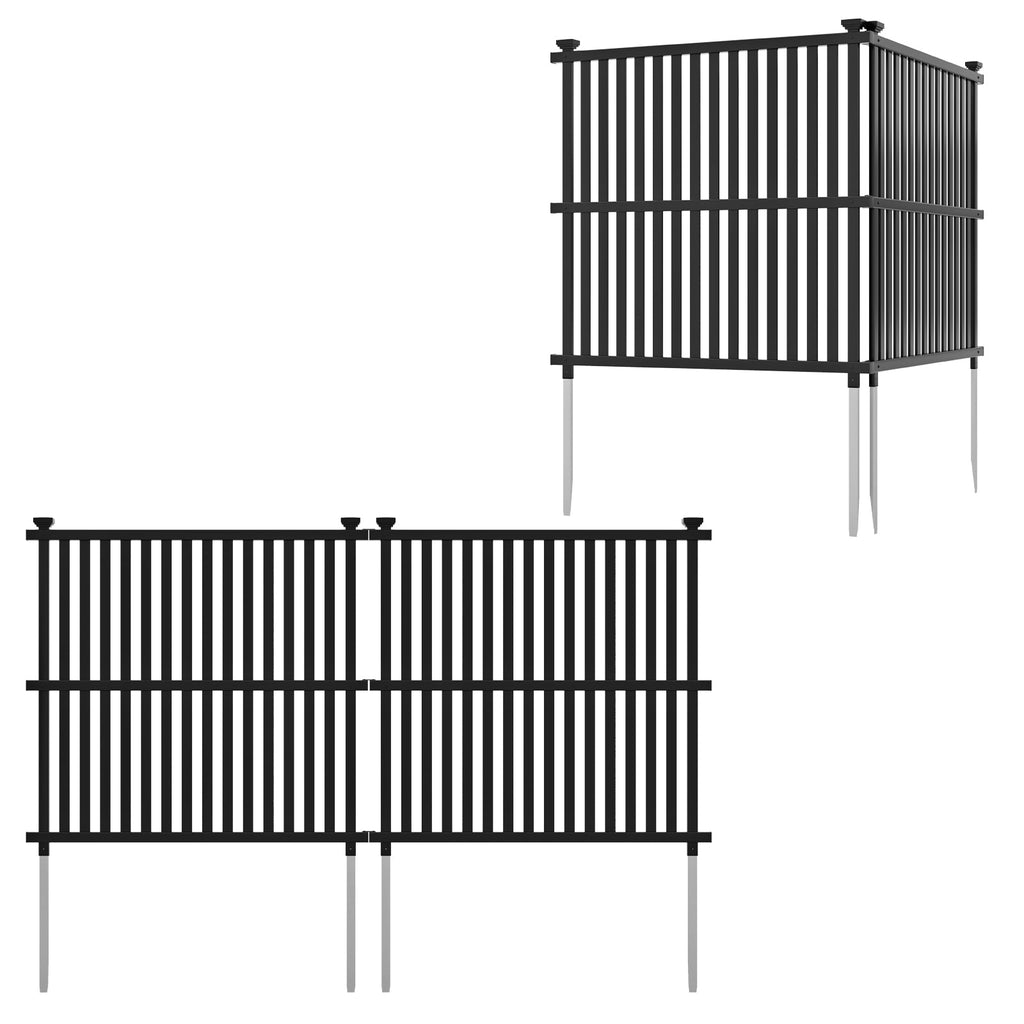Air Conditioner Fence Panel with Metal Ground Stakes for Outside