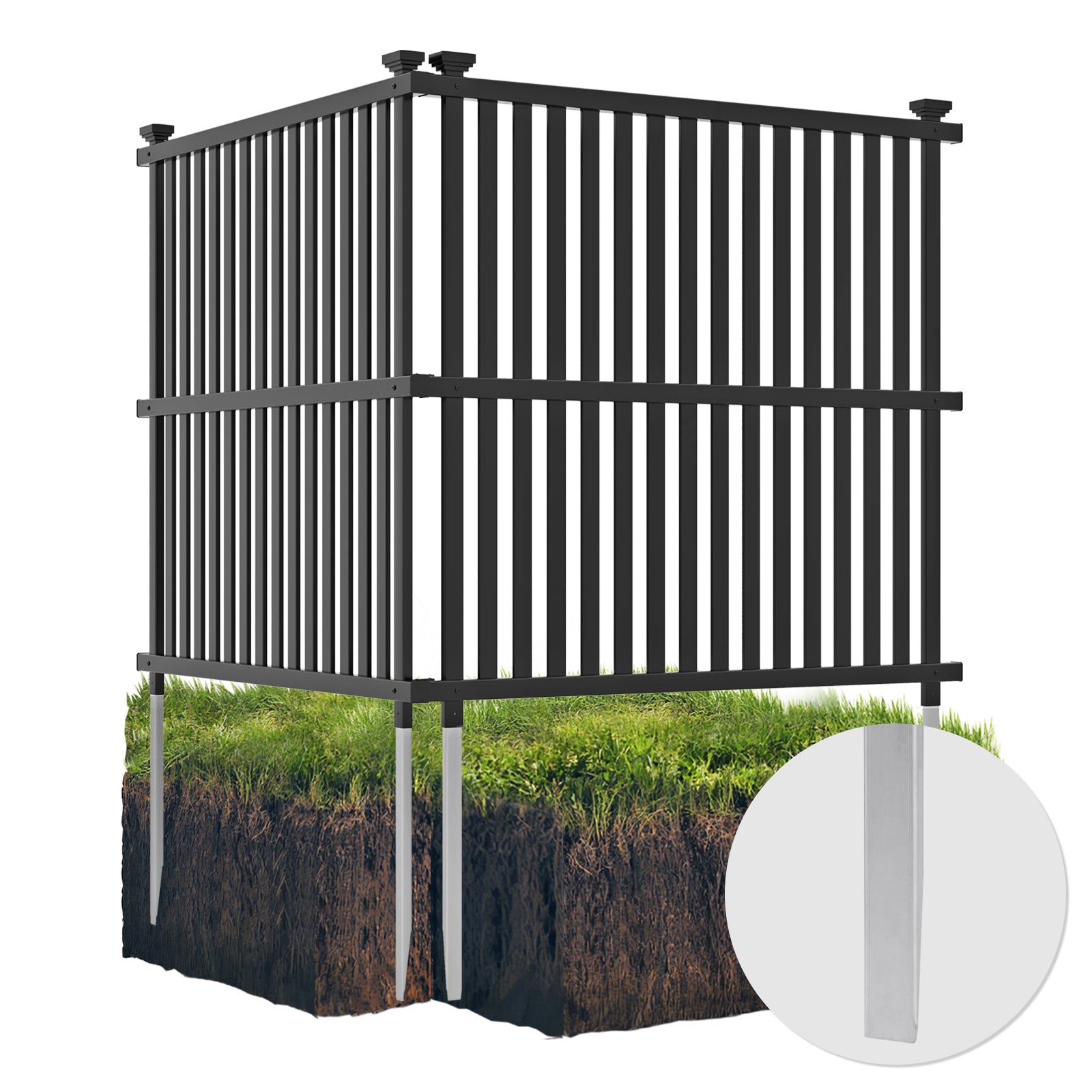 Air Conditioner Fence Panel with Metal Ground Stakes for Outside