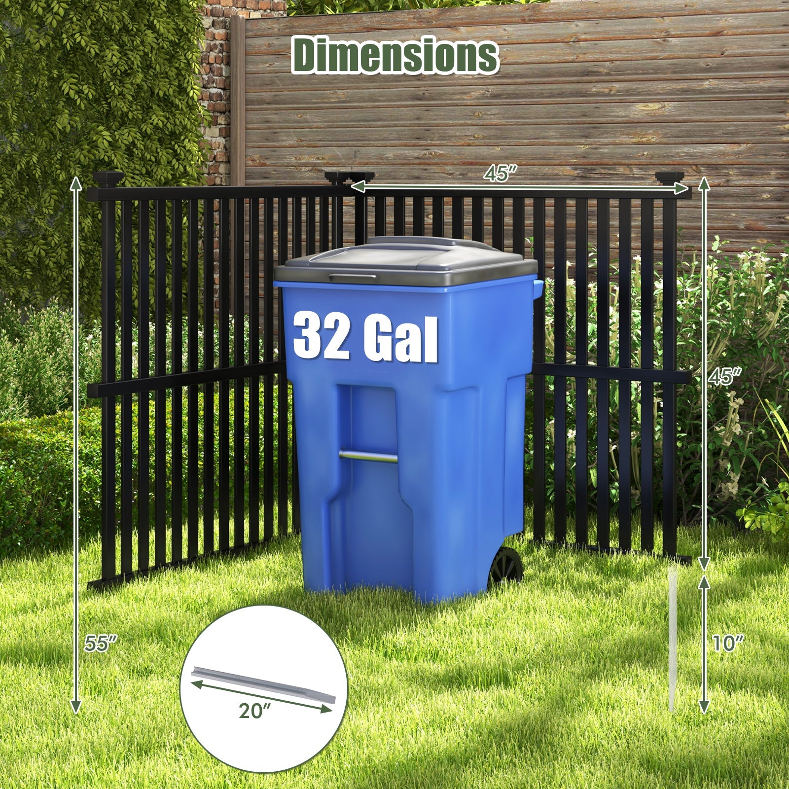 Air Conditioner Fence Panel with Metal Ground Stakes for Outside