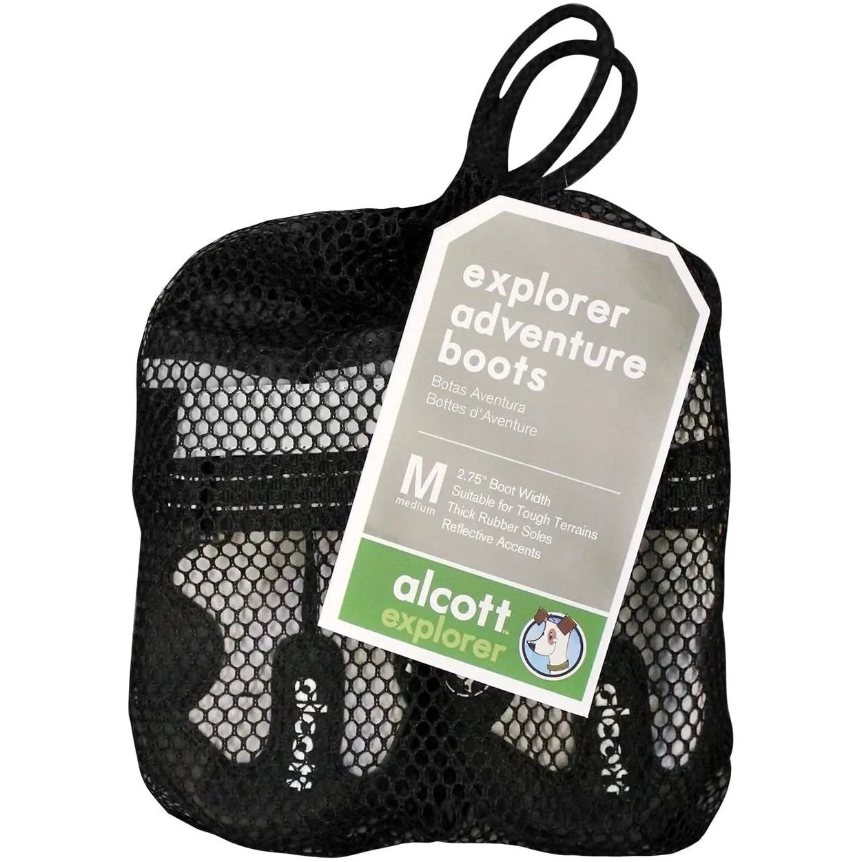 Alcott Explorer Adventure Dog Boots, Grey& Black Medium