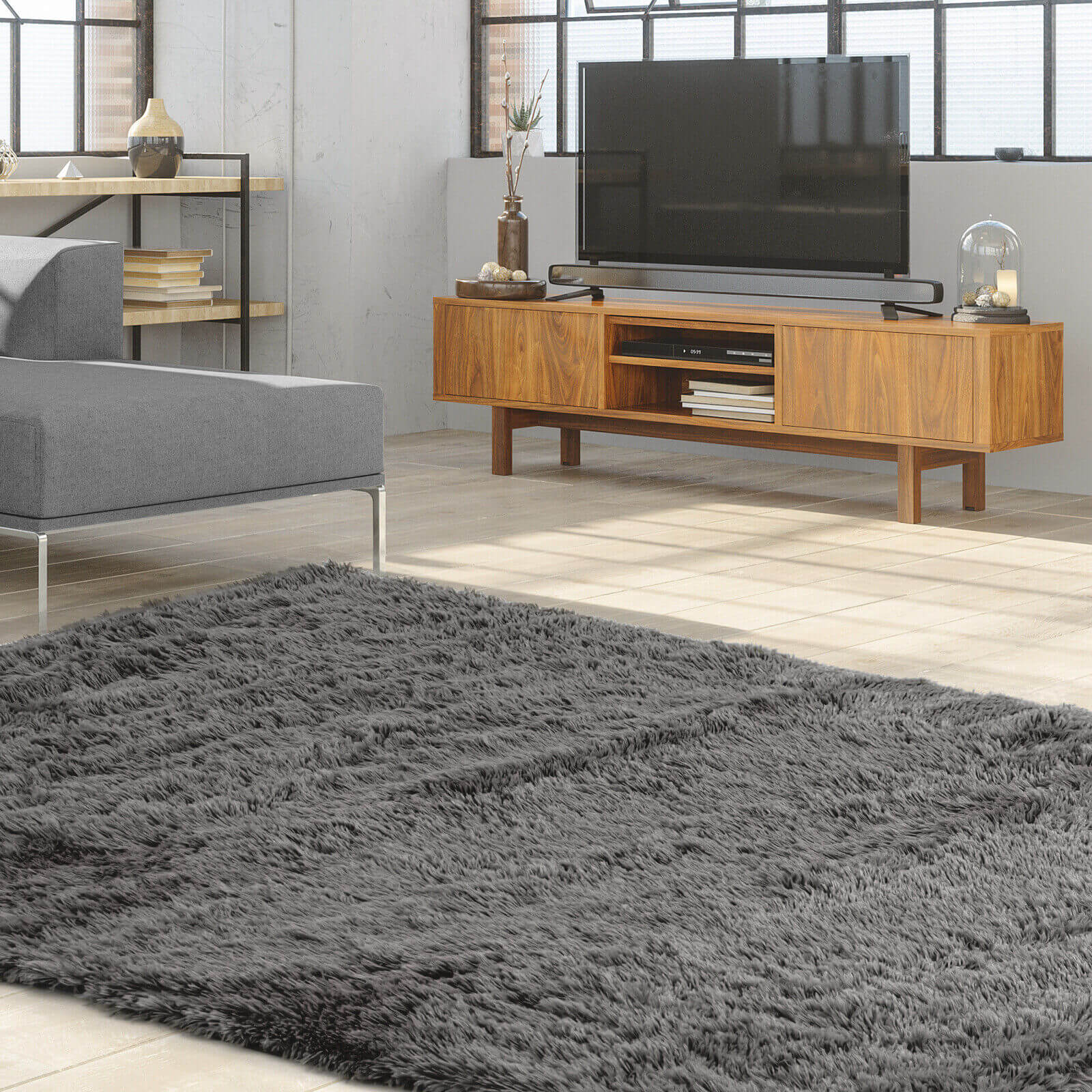 5 x 7 Feet Modern Rectangular Soft Shag Area Rug for Living Room Bedroom