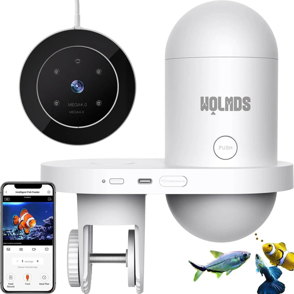 Automatic Fish Feeder WiFi (2.5 & 5G) 2.5K Camera App Control 230ML Tank