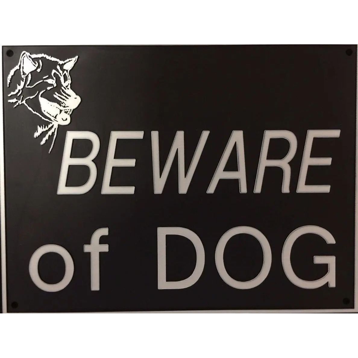 Beware Of Dog Signs Plastic Durable & Visible Black or Yellow 9 x 11" or 3 x 10"