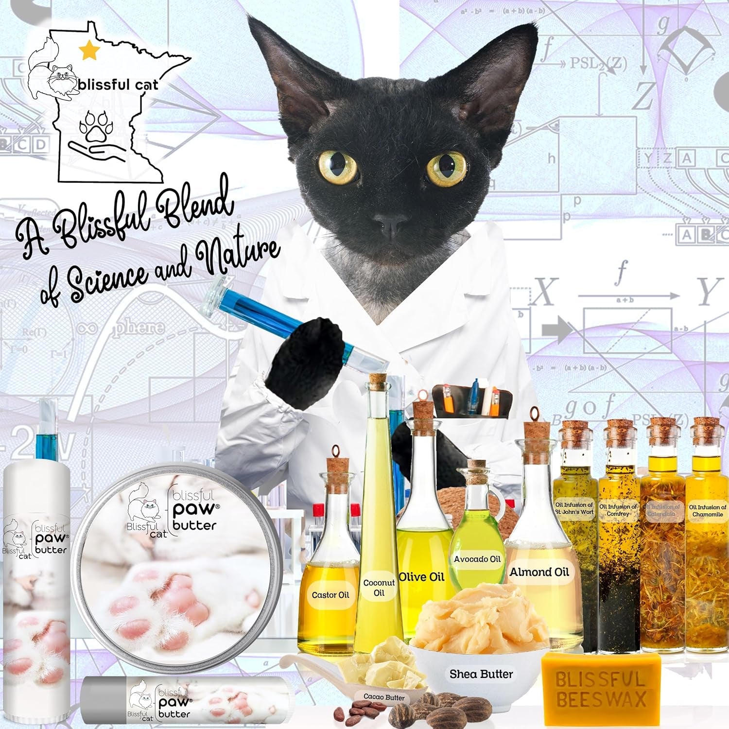 Blissful Cat Paw Butter Lick-Safe Balm Dry Cracked Pads Moisturizer 1oz
