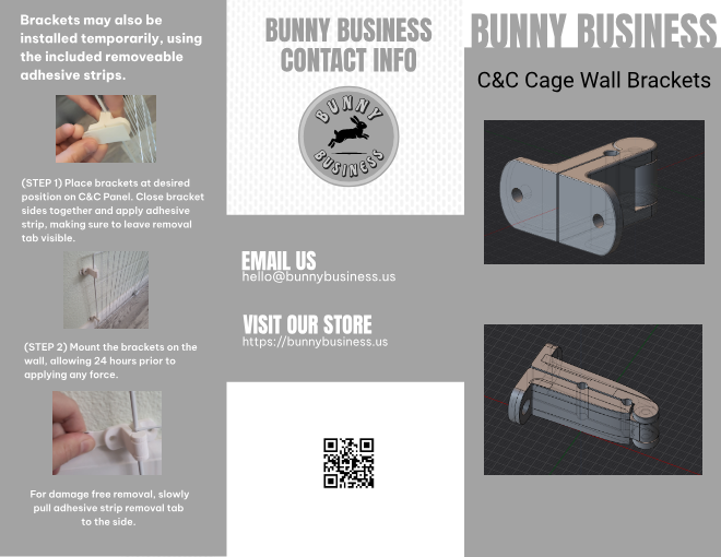 C&C Cage Wall Mount Brackets - Long Design (4-Pack) – Guinea Pigs, Ferrets & Small Pets