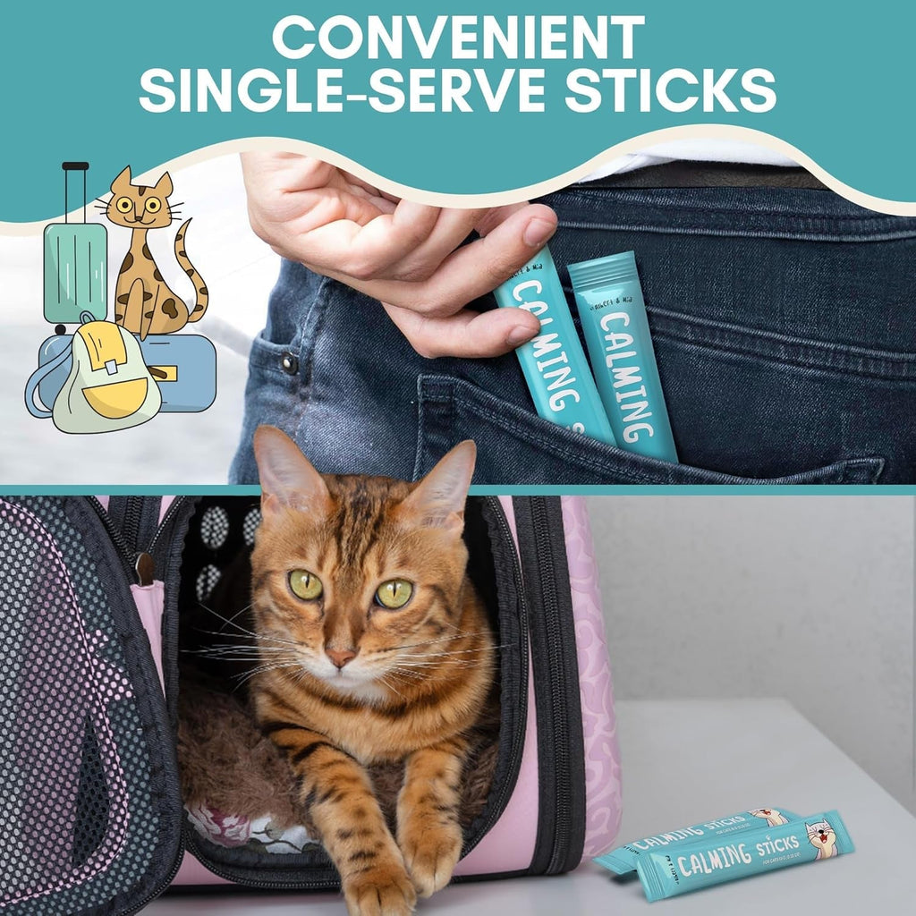 Cat Calming Treats Lickable Anxiety Relief Chicken Vet Recommended 20 Pack