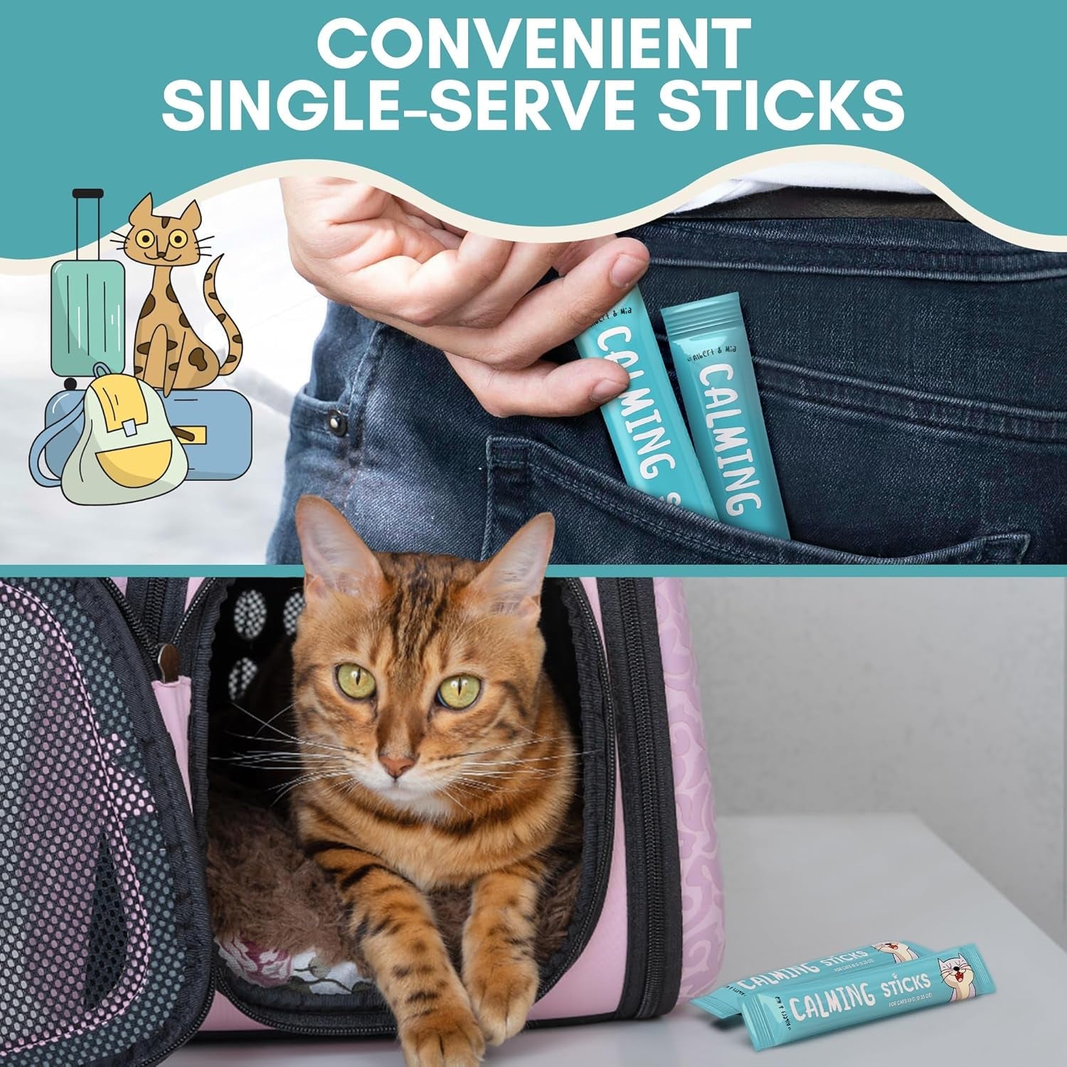 Cat Calming Treats Lickable Anxiety Relief Chicken Vet Recommended 20 Pack