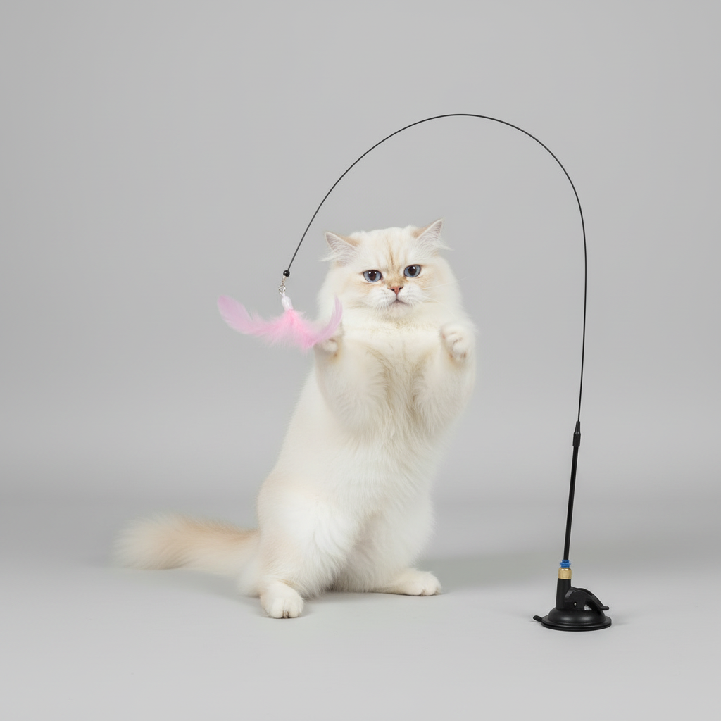 Cat Teaser Toy - Feather Wand