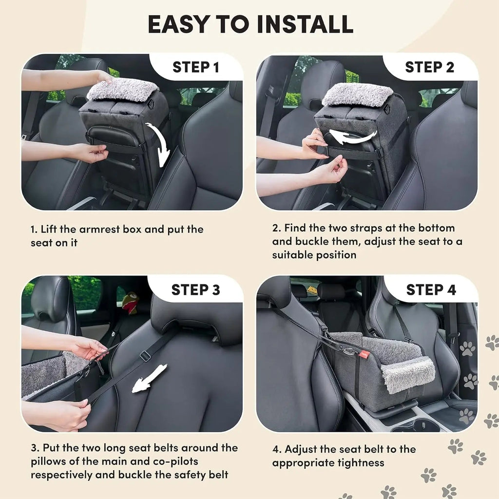 Center Console Dog Car Seat – Portable Pet Booster