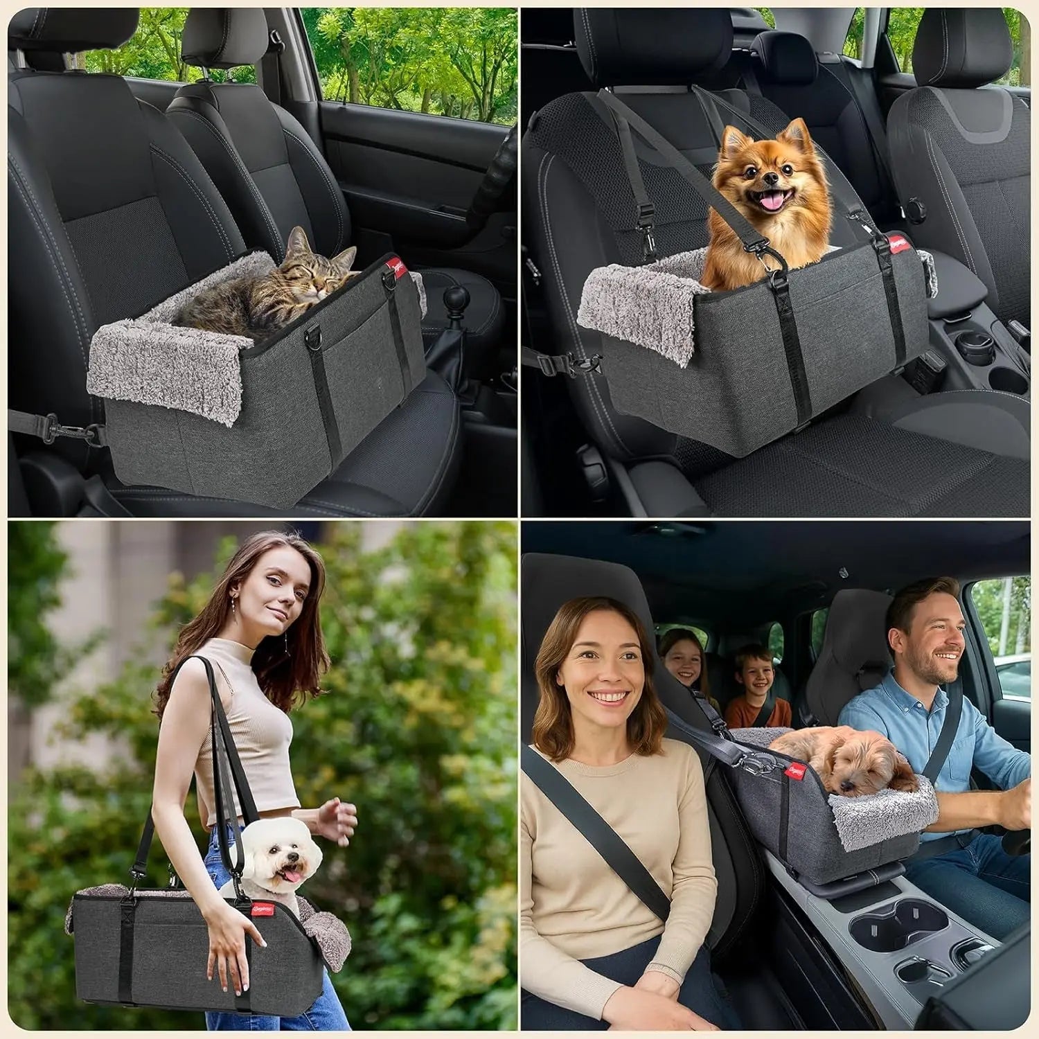 Center Console Dog Car Seat – Portable Pet Booster