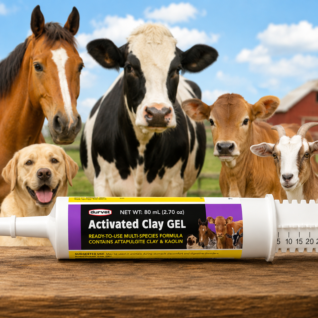 Durvet Multi Species Activated Clay Gel for Dogs Horses & Livestock 80 mL