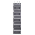 Over the Door Organizer with 5 Clear Window Pockets – Hanging Behind the Door Storage Rack for Closet, Bathroom, Bedroom, Pantry – Space-Saving Door Organizer Hanging System – Gray