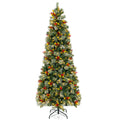 5/7.5/9 FT Pre-Lit Artificial Christmas Tree with 453/1096/1416 PVC and Pine Needles