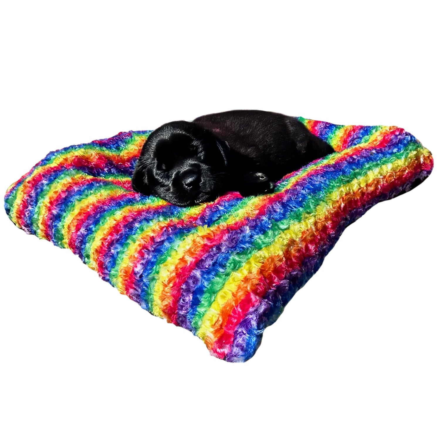 Dog Bed - Rectangle Bolstered Furvana Rainbow 'Cloud'
