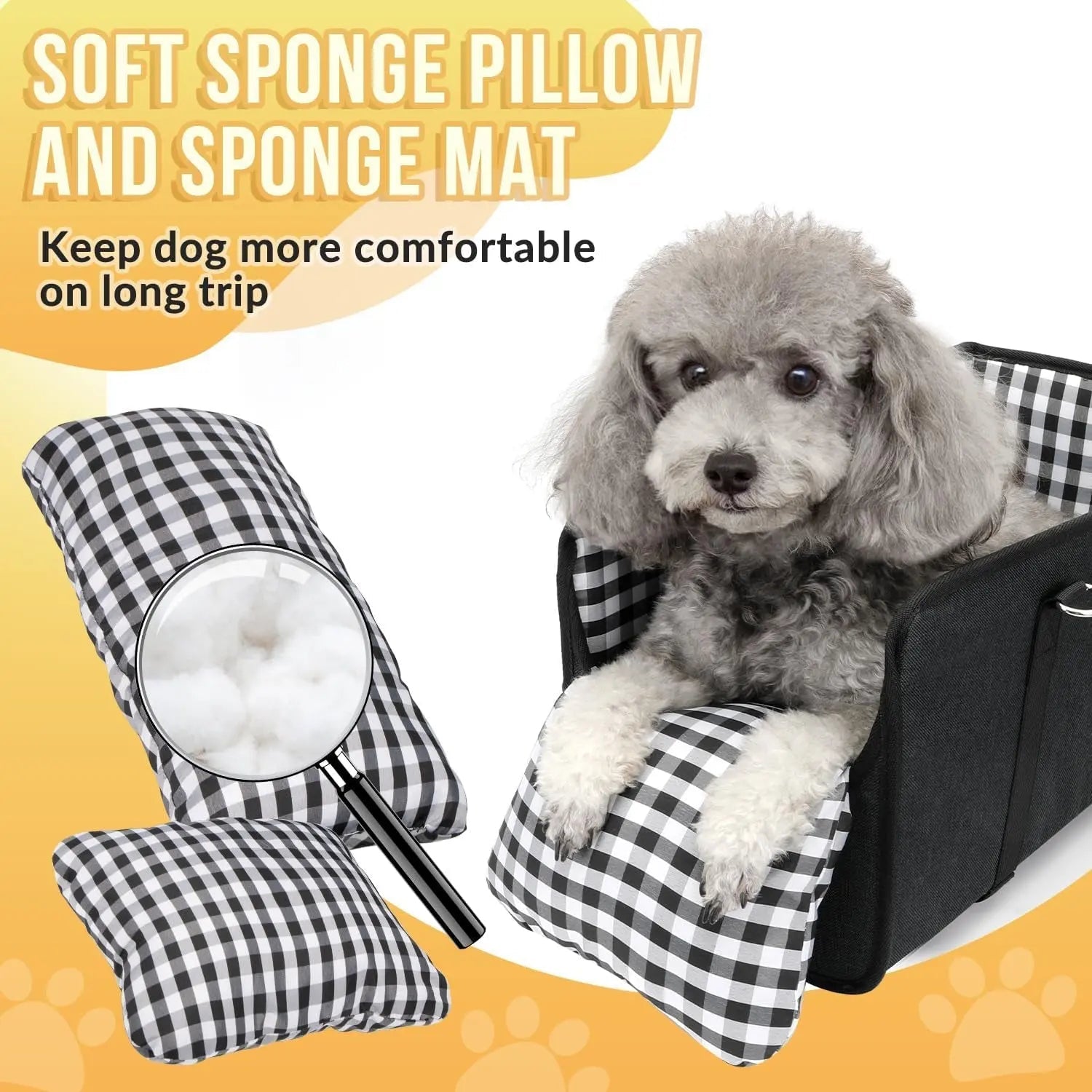 Console Dog Car Seat – Anti-Slip Booster with Safety Strap