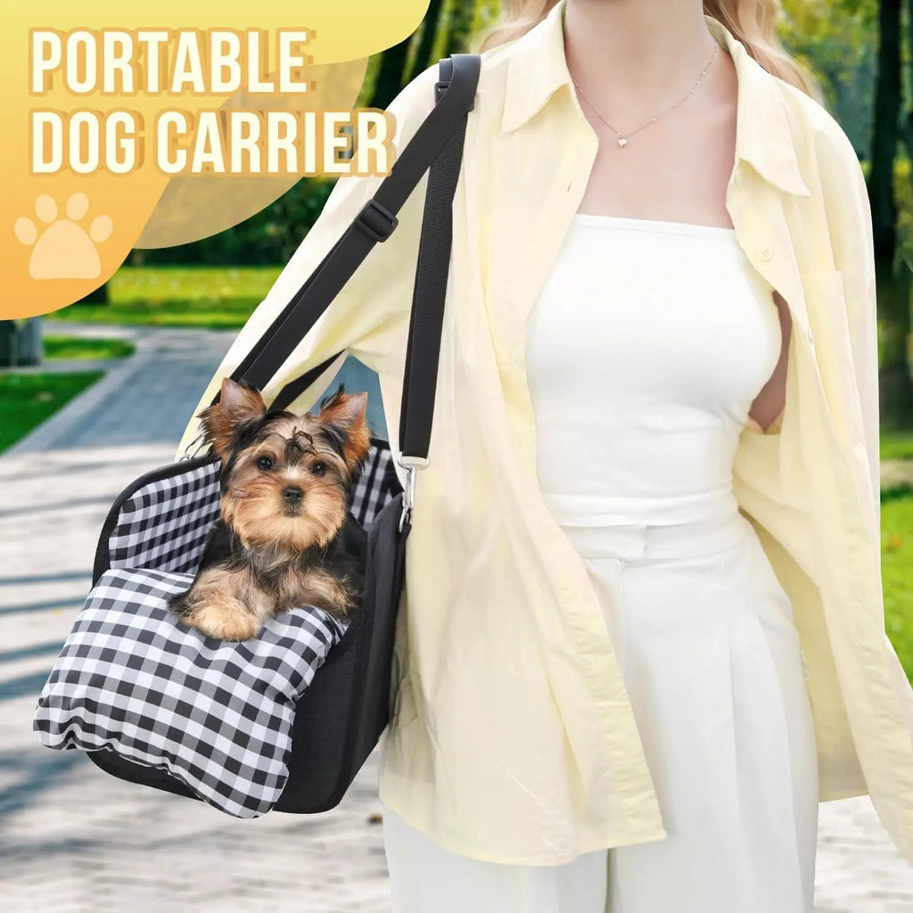 Console Dog Car Seat – Anti-Slip Booster with Safety Strap