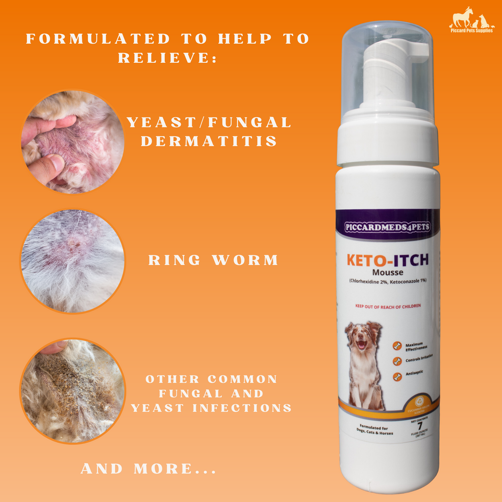 Piccardmeds4pets Keto-Itch Plus Antiseptic Mousse for Cats & Dogs 7 oz. + FREE Bandana!