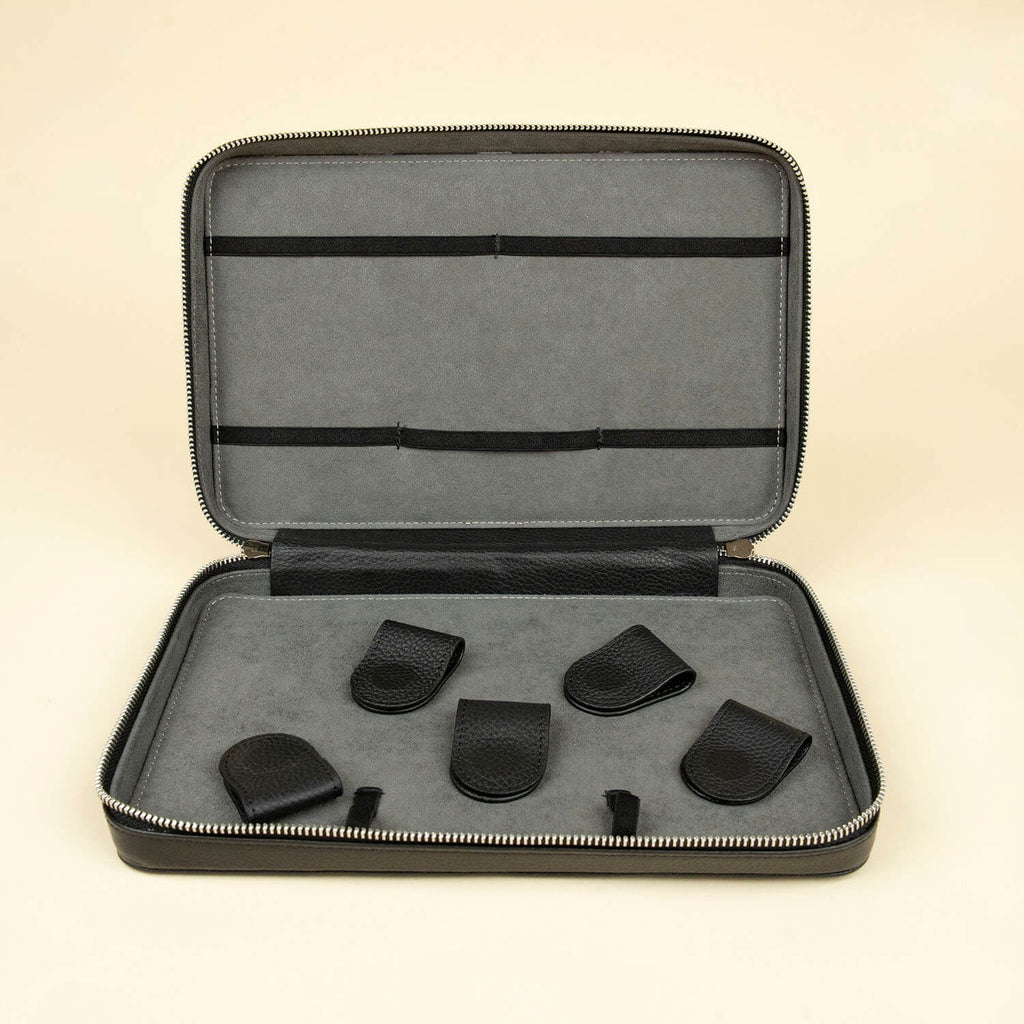 Leather Tech Organizer Case - Black - Mobile