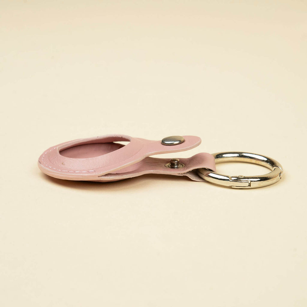 Premium Leather AirTag Holder - Pink - Orlando