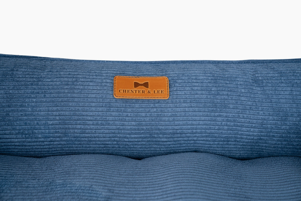Chester & Lee | Fancy Corduroy Sleeper Dog Bed Blue