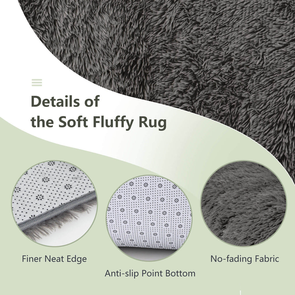 5 x 7 Feet Modern Rectangular Soft Shag Area Rug for Living Room Bedroom