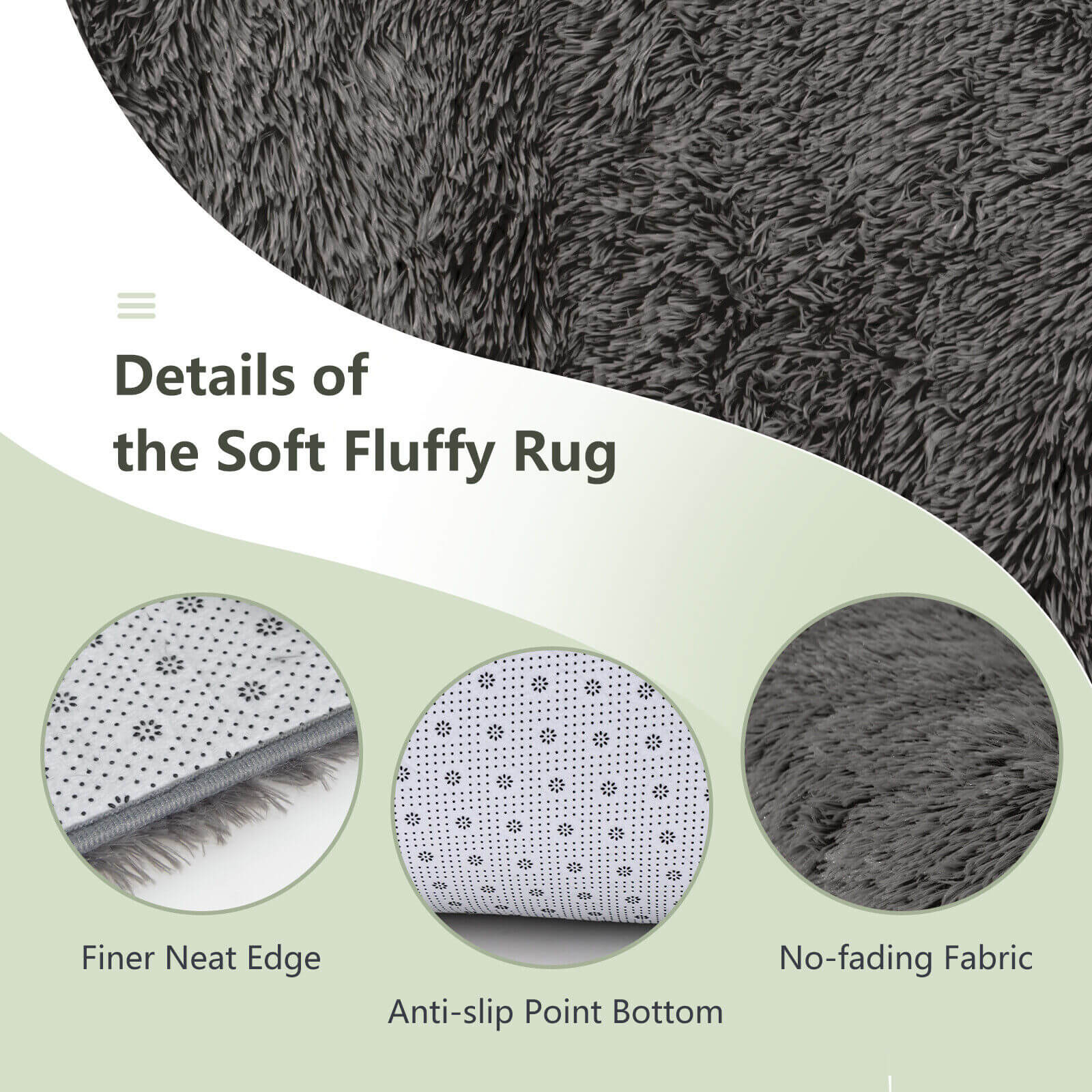 5 x 7 Feet Modern Rectangular Soft Shag Area Rug for Living Room Bedroom