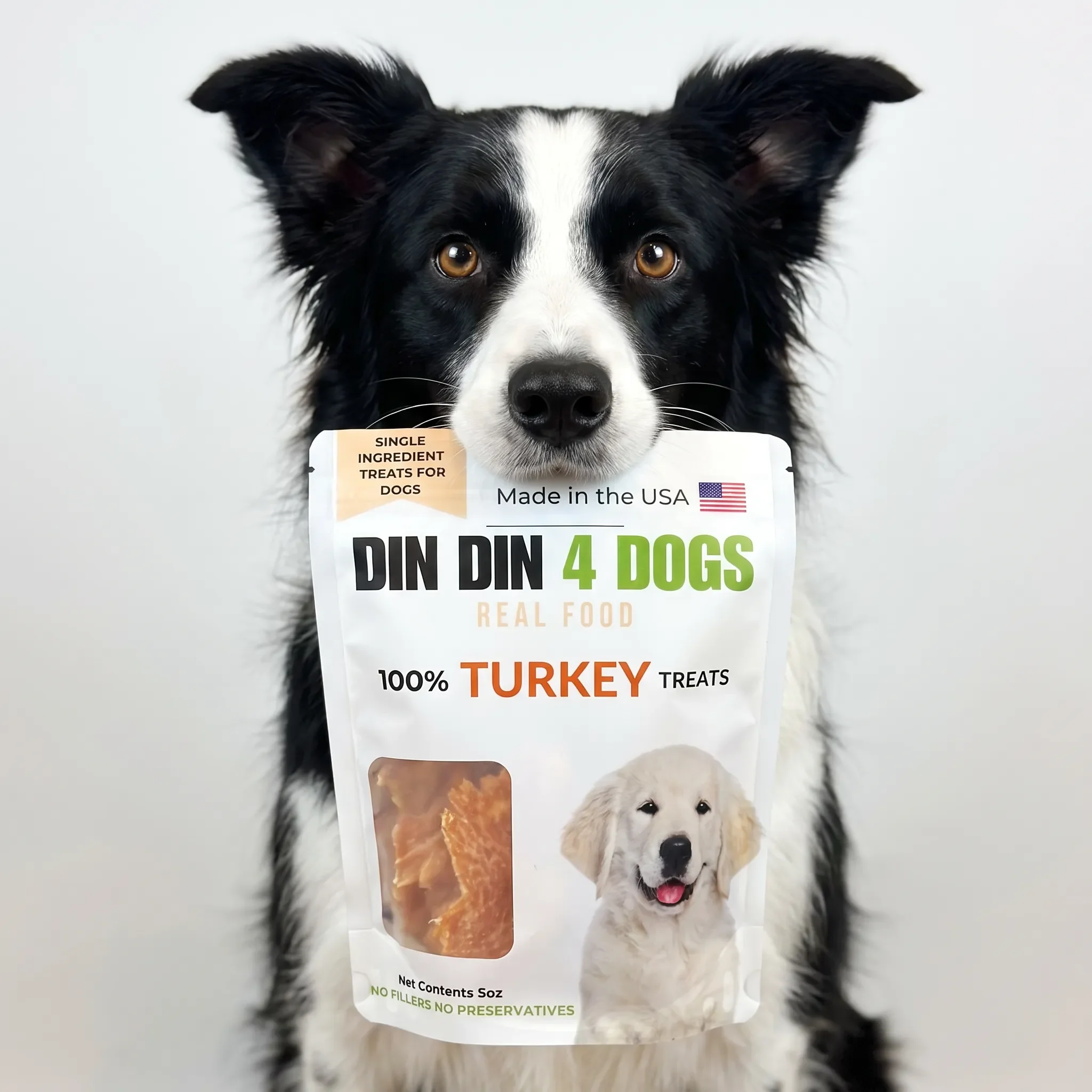 Turkey Dog Treats, 5 Ounce Bag, Single Ingredient, High Protein