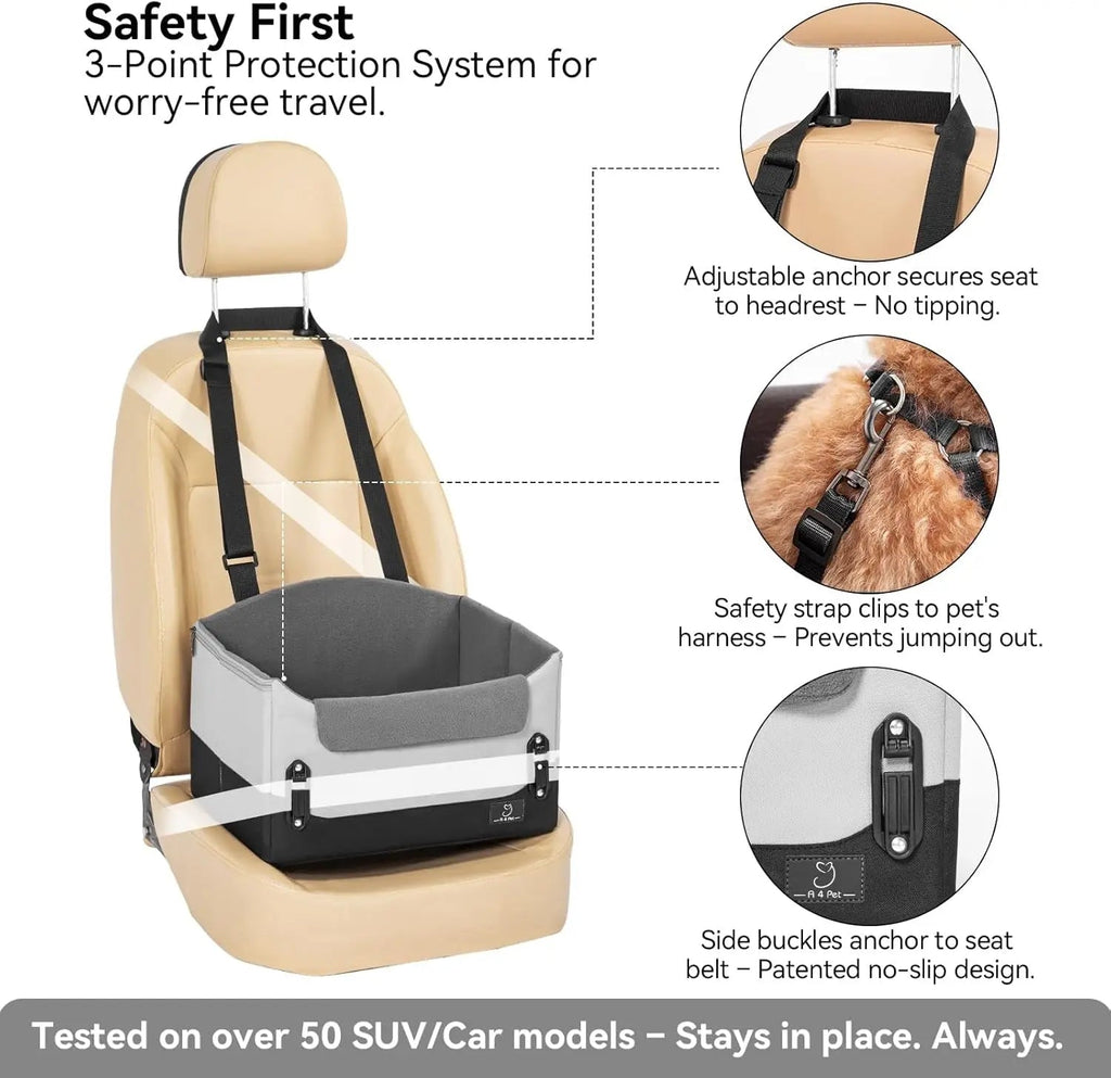 Dog Car Seat Booster with Safety Leash