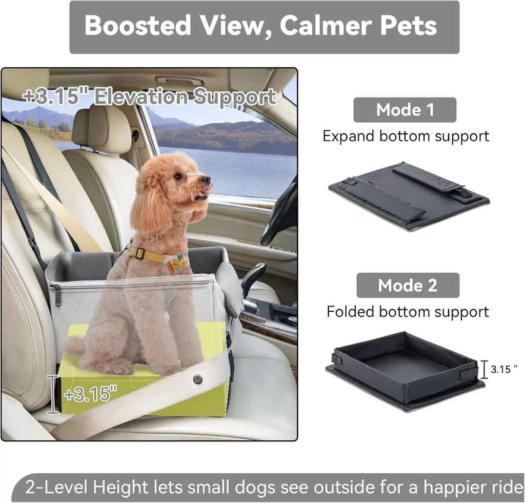 Dog Car Seat Booster with Safety Leash