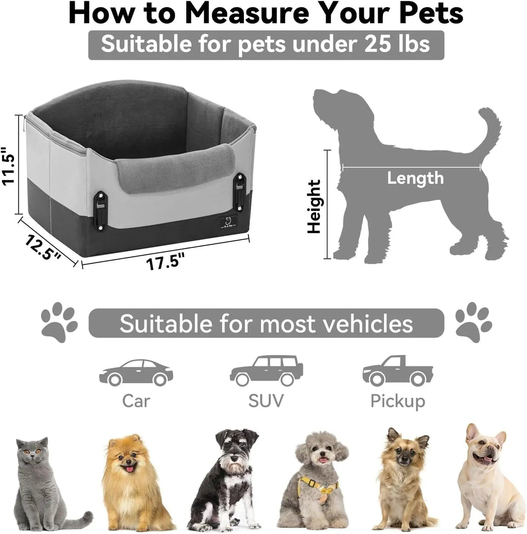Dog Car Seat Booster with Safety Leash