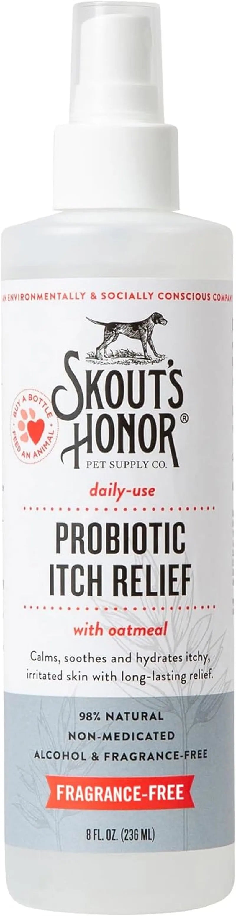 Dog Cat Probiotic Itch Relief Spray Natural Aloe Avocado Sensitive Skin