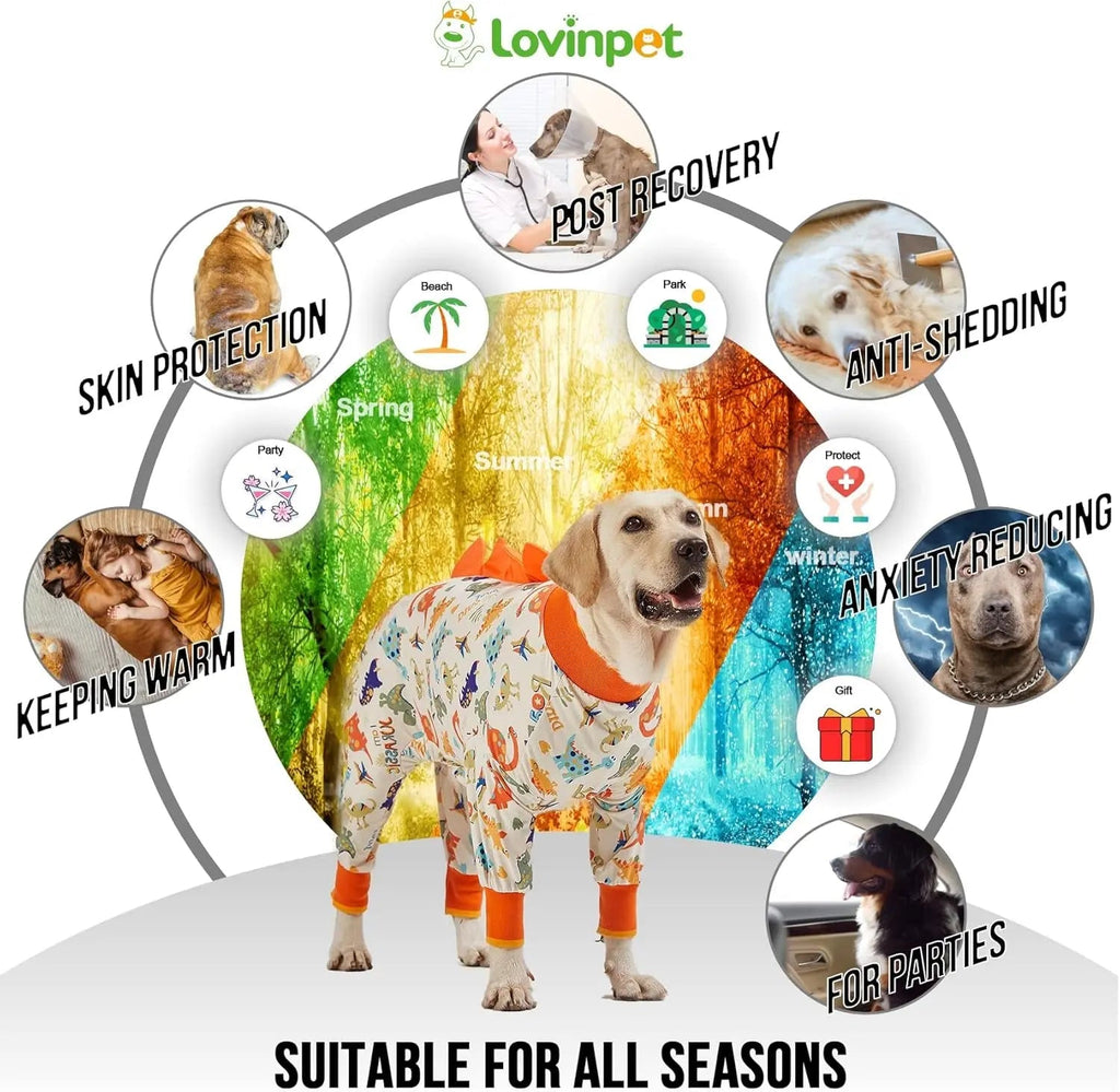 Anti-Lick Recovery Dog Pajamas – Jurassic Knit UV Suit