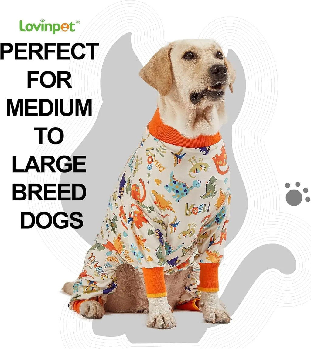 Anti-Lick Recovery Dog Pajamas – Jurassic Knit UV Suit
