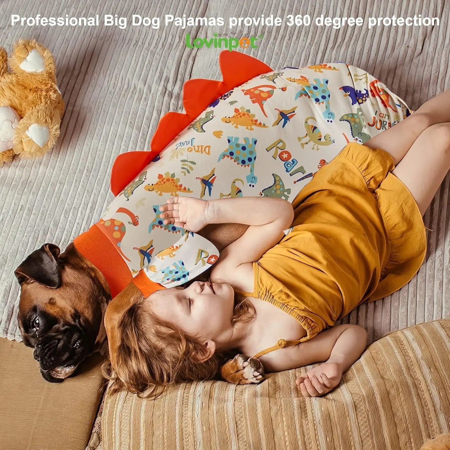 Anti-Lick Recovery Dog Pajamas – Jurassic Knit UV Suit