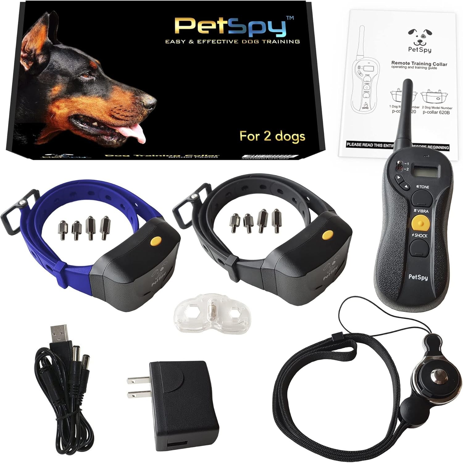 Dog Training Collar Remote Beep Vibration Shock Waterproof 1 or 2 Dogs