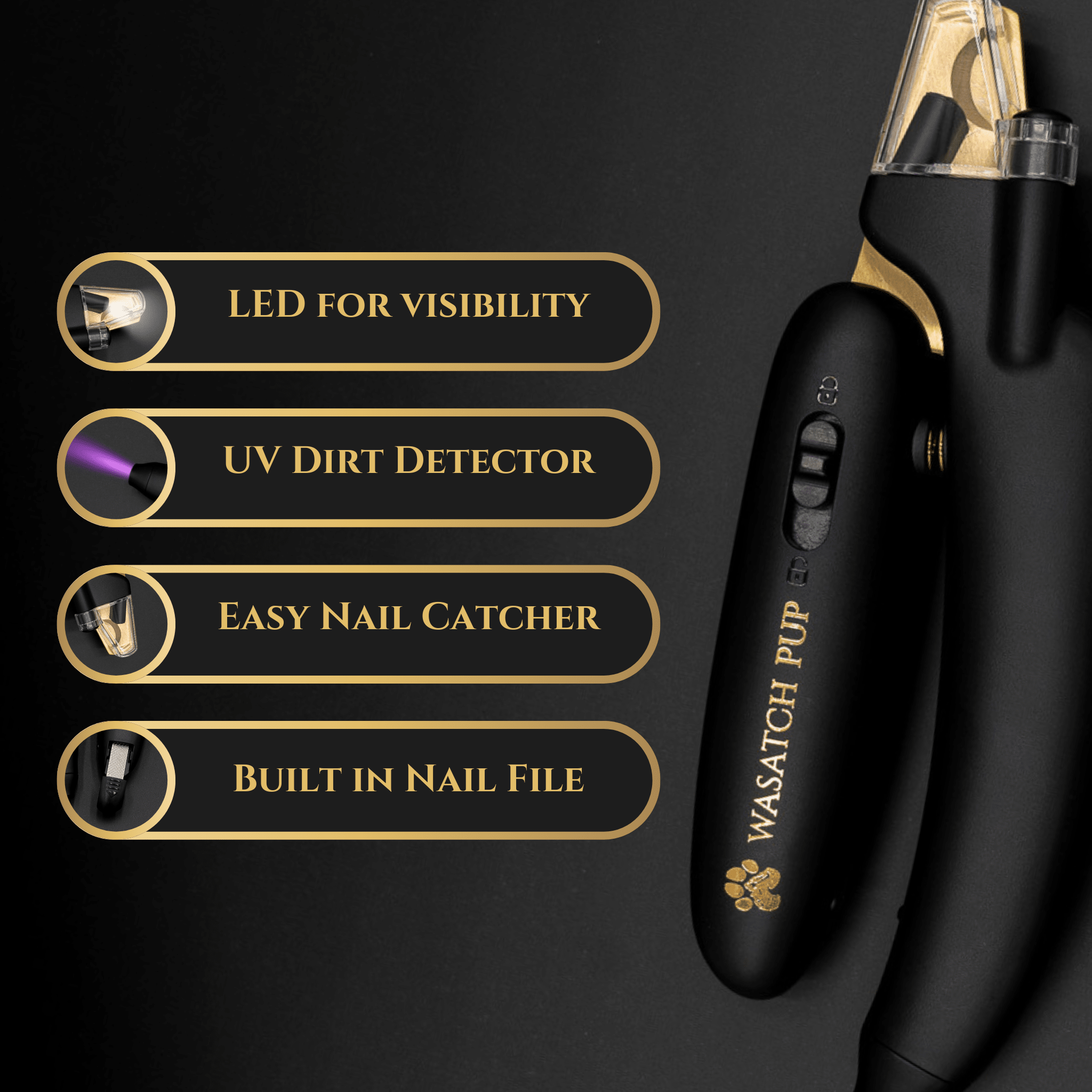3-in-1 LED Light Dog Nail Clippers