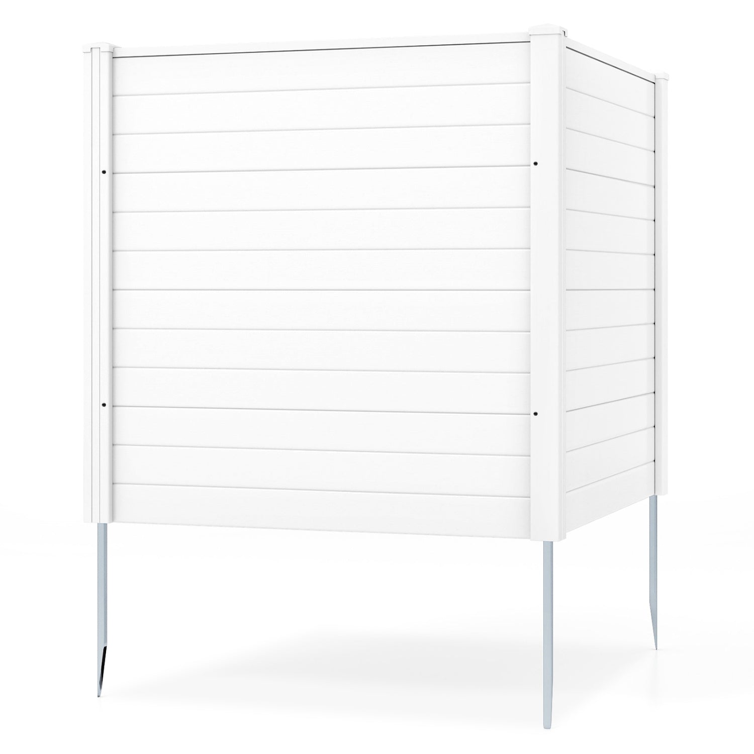 Freestanding 48 x 48 Inch Air Conditioner Fence with Metal Ground Stakes