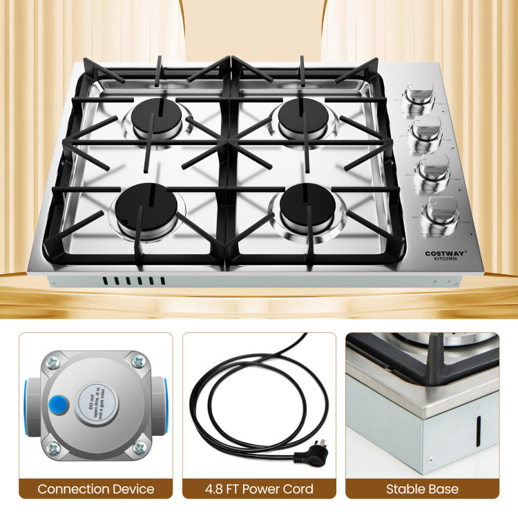 30/36 Inch Gas Cooktop with 4/6 Powerful Burners and ABS Knobs