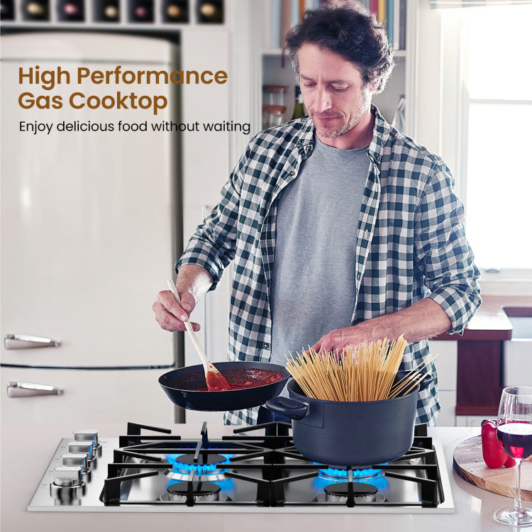 30/36 Inch Gas Cooktop with 4/6 Powerful Burners and ABS Knobs