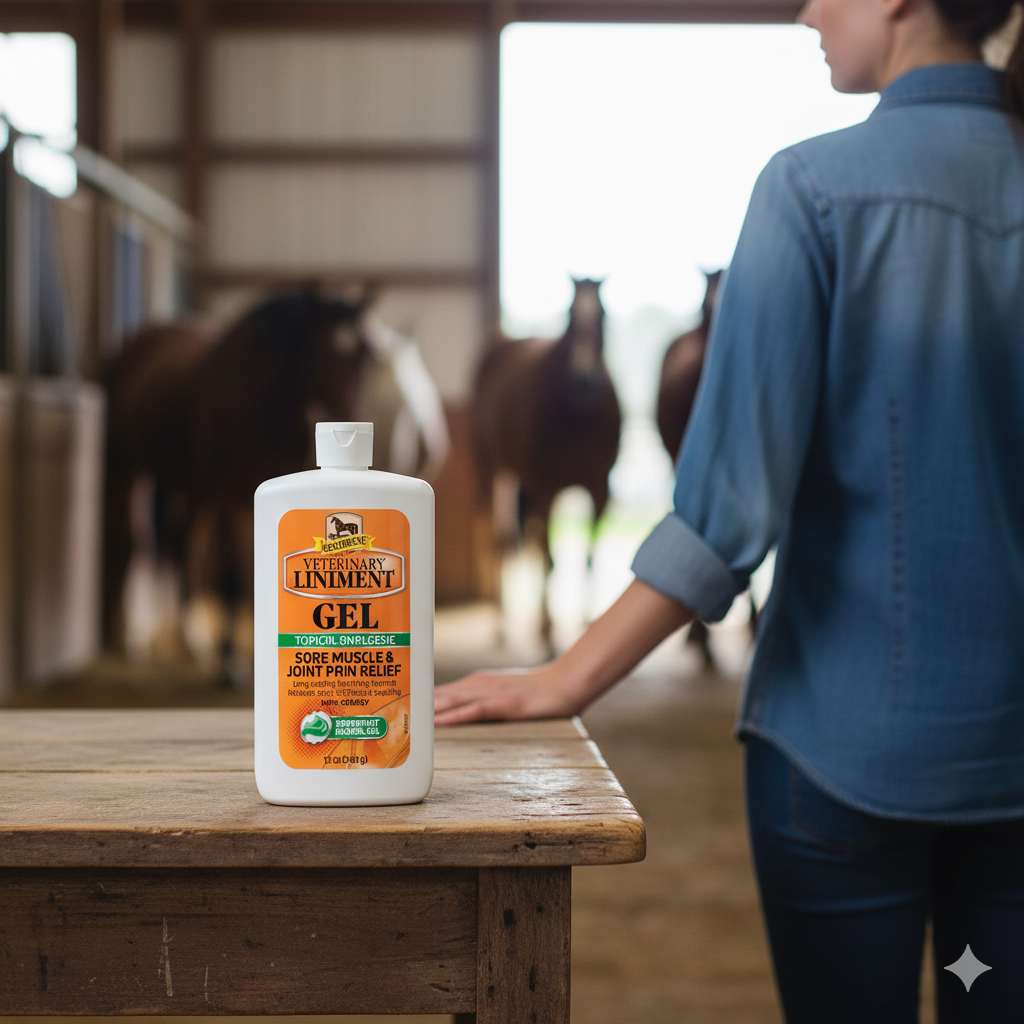 Absorbine Liniment Gel for Horses Soothes Muscles & Joints After Training 12 oz. 2-Pack